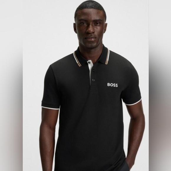 Hugo Boss Polo Classic Black Paddry Pro Luxury Shirt XL - Picture 3 of 12